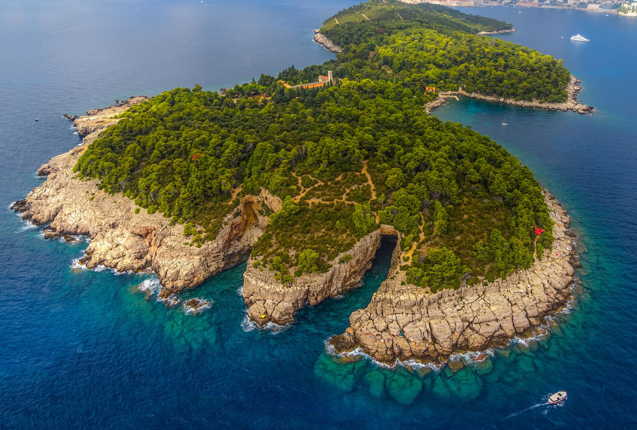 Photo of Lokrum Island and nature park near Dubrovnik, Croatia.