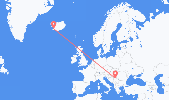 Belgrade to Reykjavik