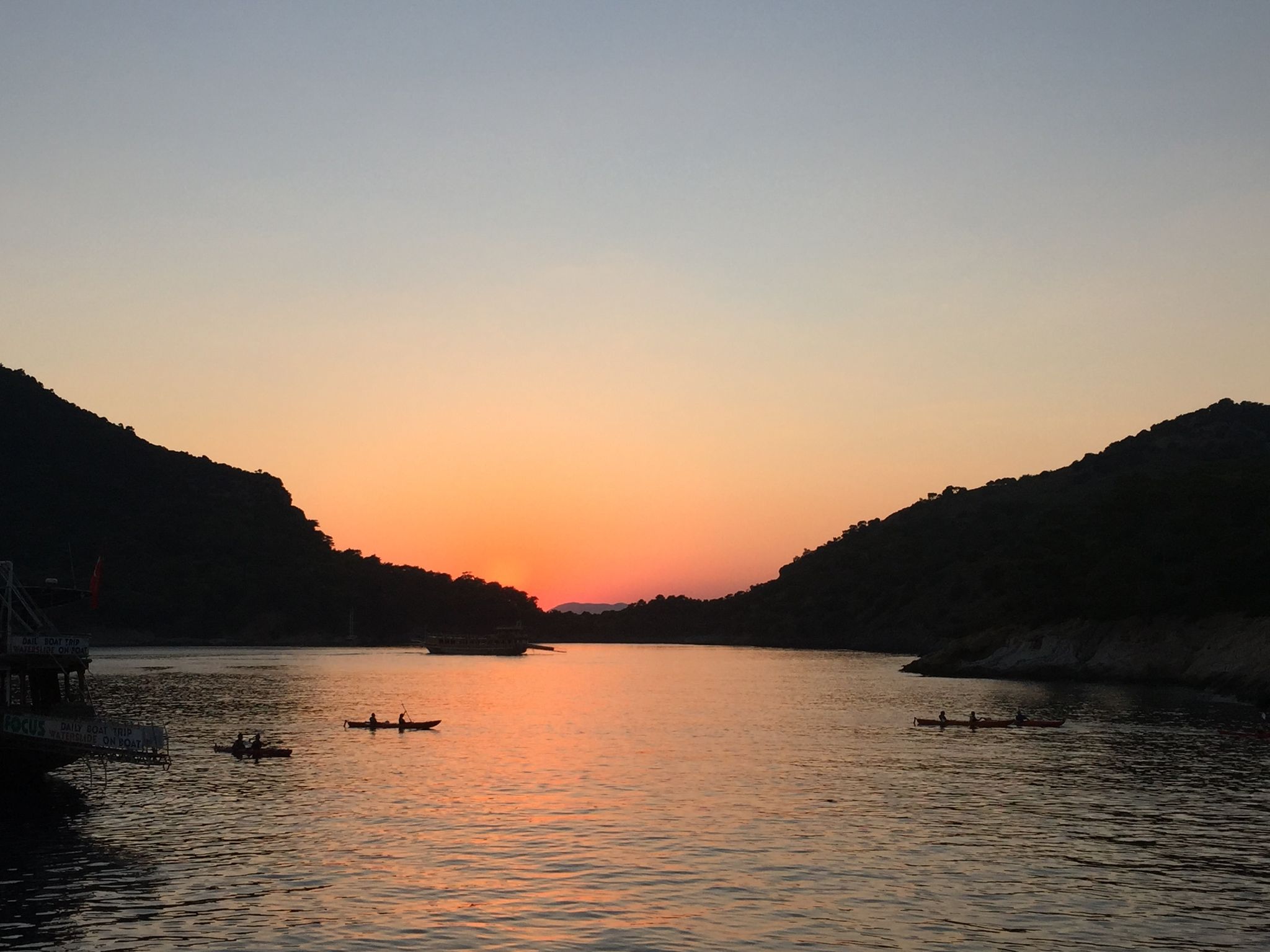 photo of Butterfly Valley at sunset in Muğla, Turkey.