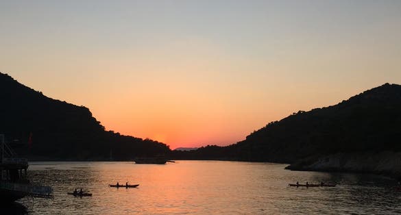 photo of Butterfly Valley at sunset in Muğla, Turkey.