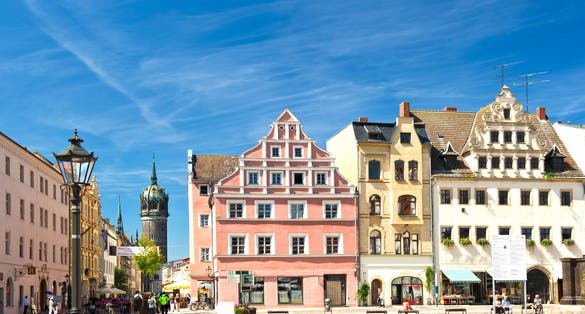 Photo of Market square in Wittenberg, main square. Wittenberg is Luther City in Germany.