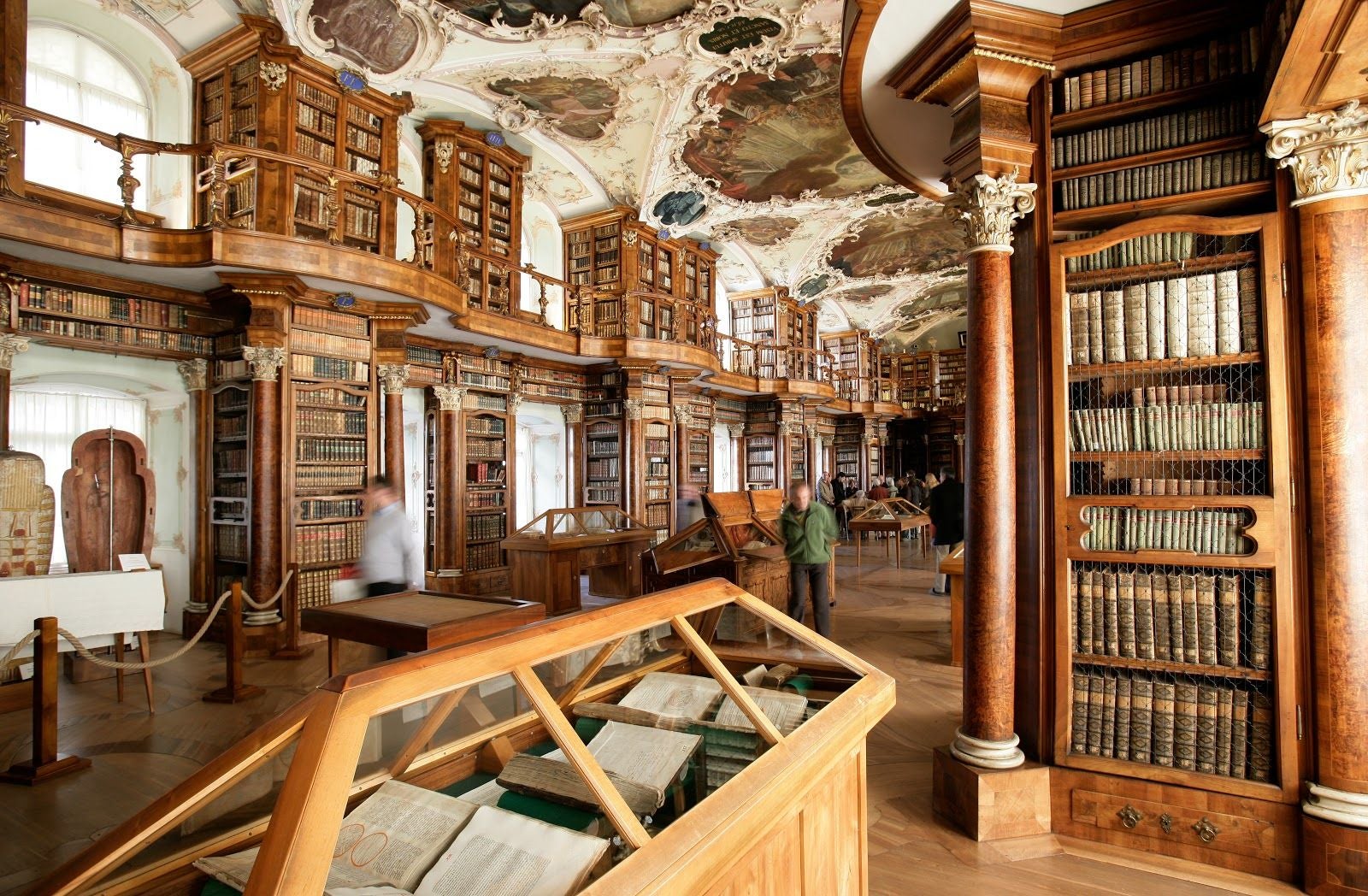 photo of inside Abbey Library of Saint Gall in Switzerland.