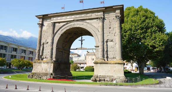 photo of Arch of Augustus in Aosta, Italy .