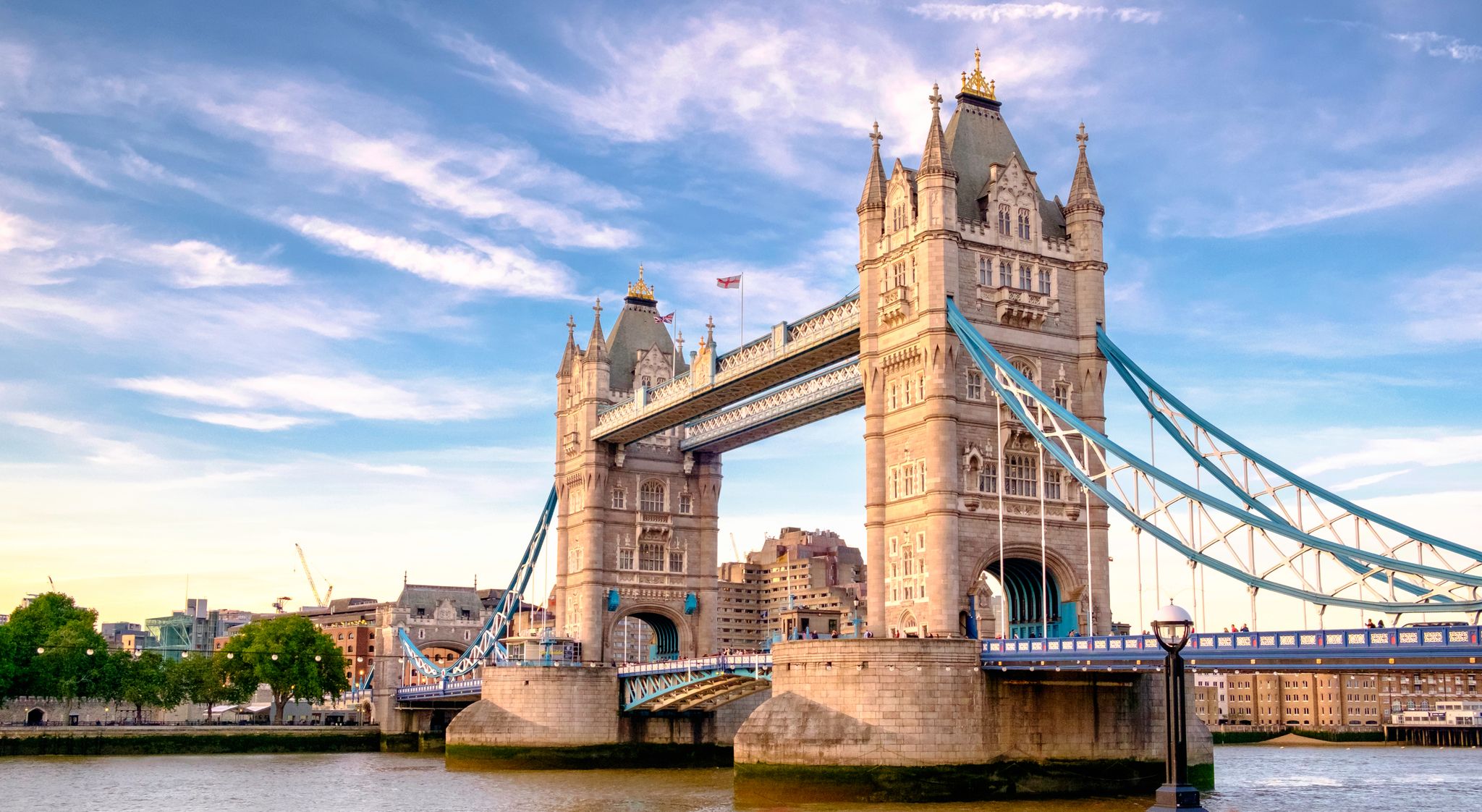 Photo of Iconic London Tower Bridge on the Thames River, UK.