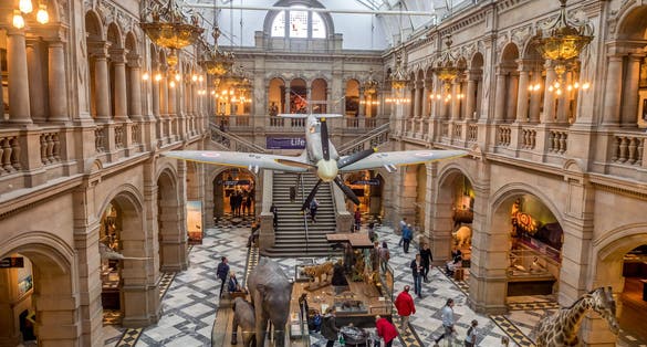  Spitfire Hall in the Kelvingrove Art Gallery and Museum in Glasgow Scotland United Kingdom.