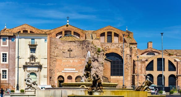 Photo of Fontana delle Naiadi and Santa Maria degli Angeli e dei Martiri Basilica in Rome, Italy