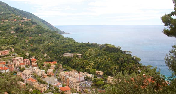 view of the Chiavari town from the hill of Santa Giulia, Lavagna, Genova, Italy