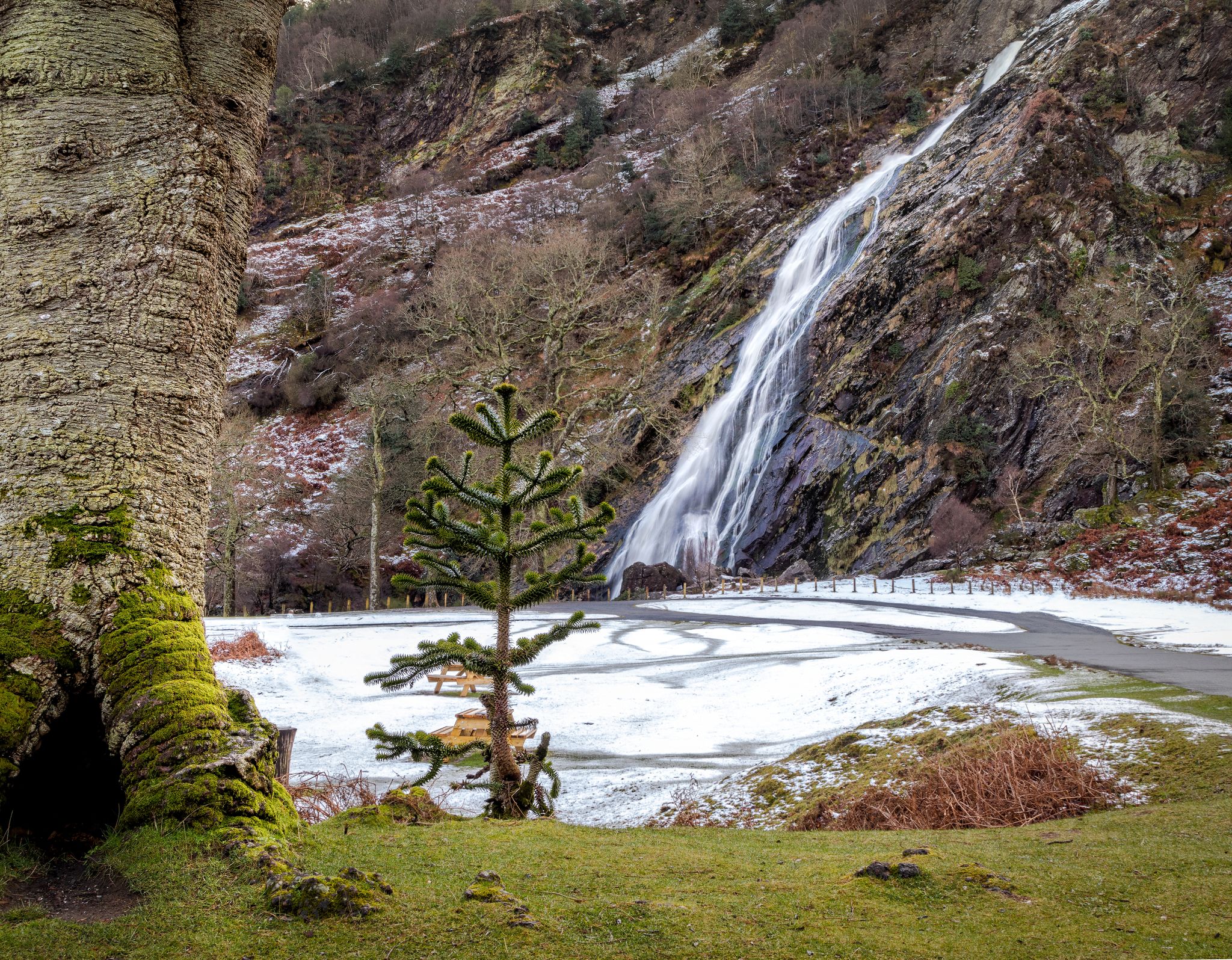 Powerscourt waterfall in Wicklon, Dublin Ireland.