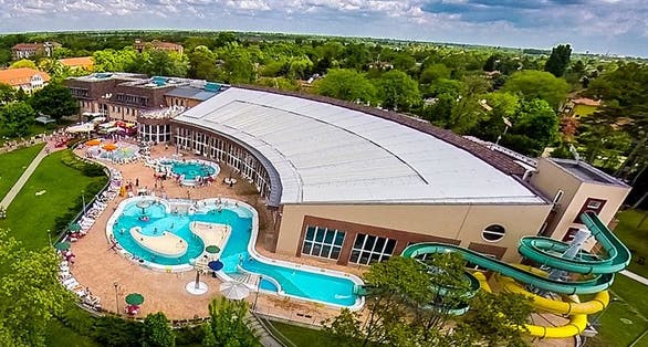 photo of view of GyopÃ¡rosfÃ¼rdÅ‘, Orosháza, Hungary.