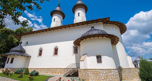 Photo of Historic orthodox church in Romania, church of Varatec Monastery in a summer sunny day.