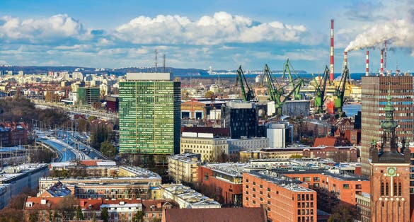 panorama of the city of Gdansk, Poland