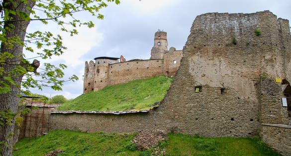 Photo of Zborov Castle in spring in Slovakia.
