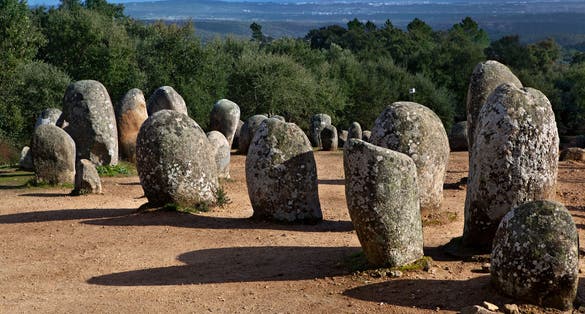 'Evora megaliths (Cromeleque dos Almendres): stone ring'