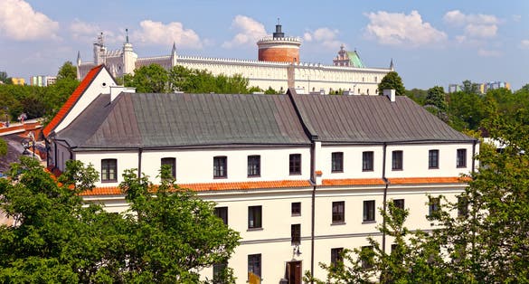Lublin Castle, view from Po Farze Square in Lublin, Poland.