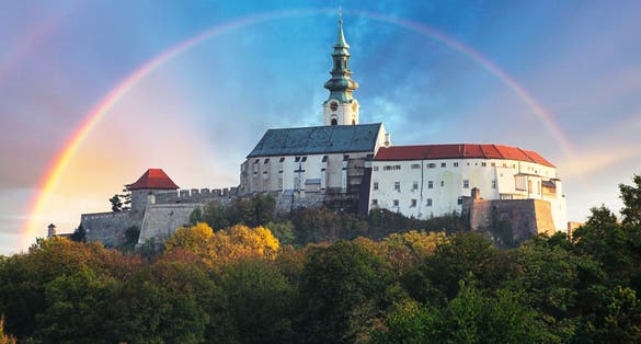 Nitra castle with Rainbow - Slovakia