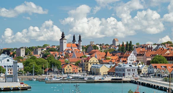  City view of Visby on the swedish island Gotland.