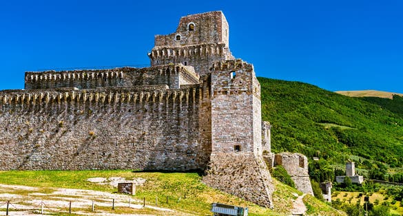 photo of Rocca Maggiore, a Castle in Assisi - Umbria, Italy .