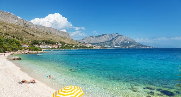 Photo of beautiful scenic beach close to Omis in Croatia.