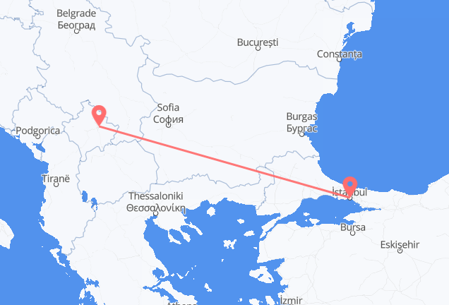 伊斯坦堡 到普里什蒂纳