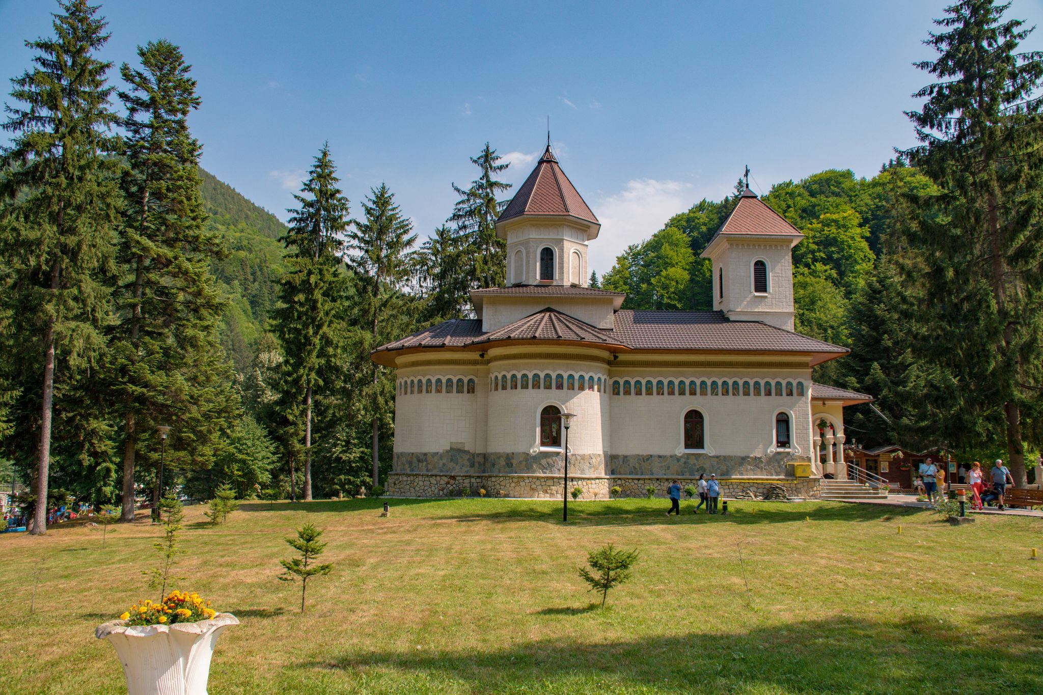 photo of view of The ortodox church Saint Elias(Biserica Sfantul Ilie) in Slanic Moldova, Bacau, Romania.