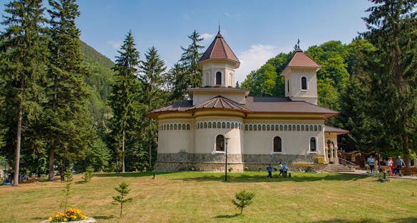 photo of view of The ortodox church Saint Elias(Biserica Sfantul Ilie) in Slanic Moldova, Bacau, Romania.