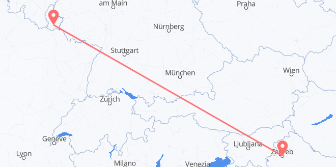 Luxemburg nach Kroatien