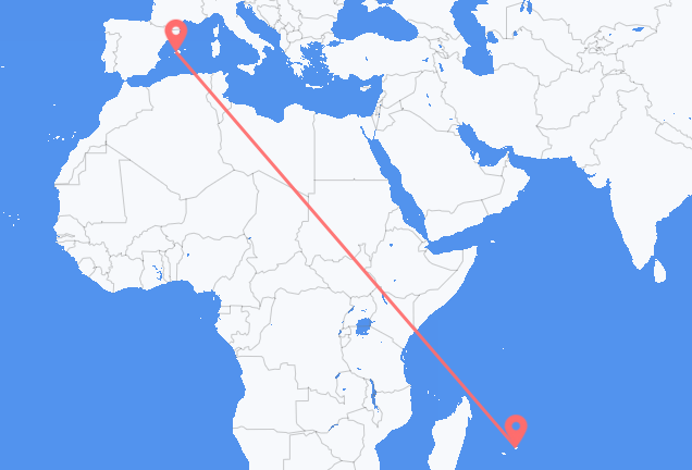 Mauritius Island to Palma