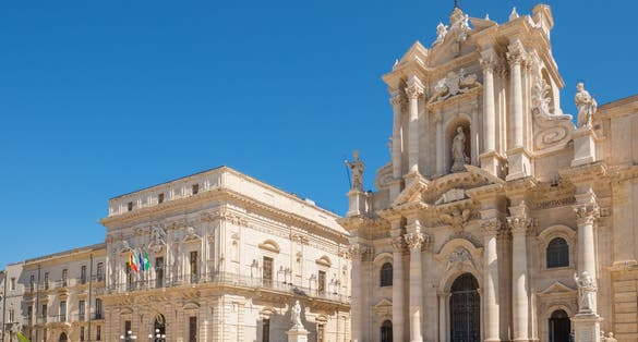 Piazza Duomo and of the Cathedral of Syracuse, Sicily, Italy