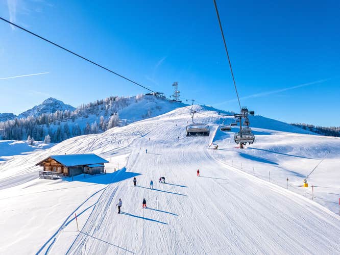 Lofer ski resort in winter in Zell am See region in Austria