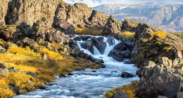 photo of Drekkingarhylur waterfall in Þingvellir National Park,Iceland Iceland.