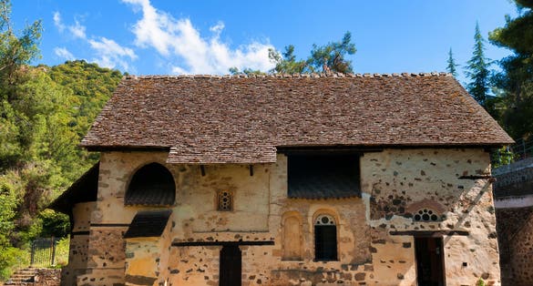 Photo of church of Agios Nikolaos tis Stegis at Kakopetria village on Cyprus.