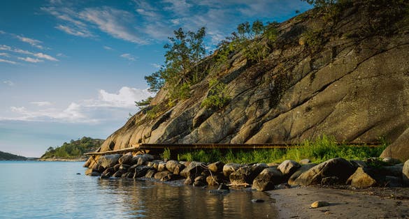 The Yxney and coastal path at Osteroya in Sandefjord in Norway