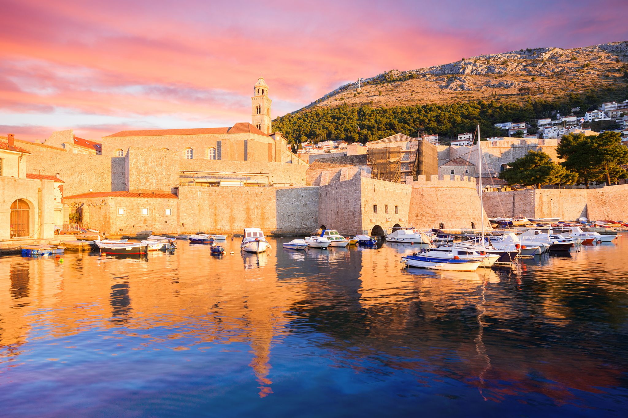 Photo of Old Port Dubrovnik and Revelin Fortress, Croatia.