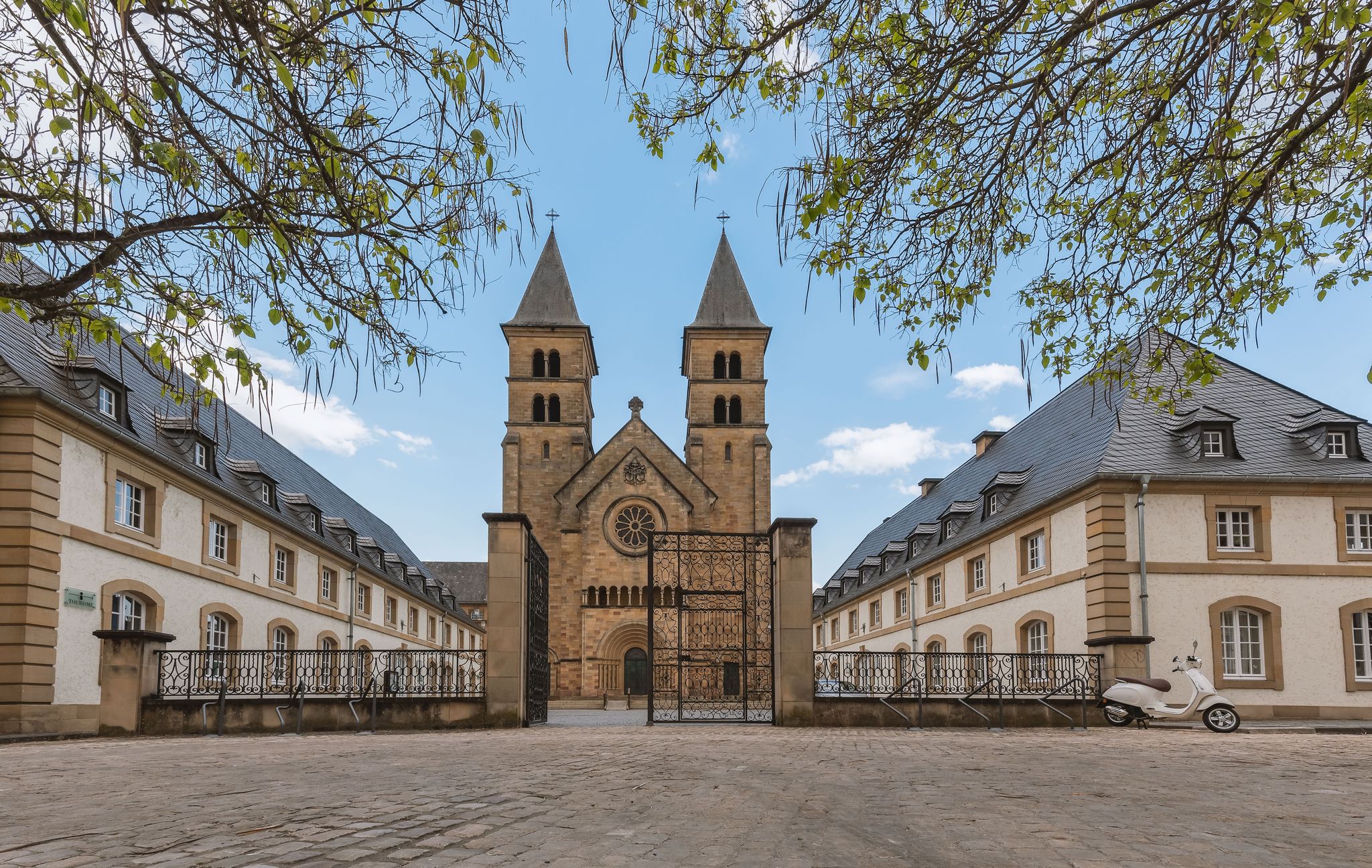 photo of echternach, Luxembourg - 2019/25/04 - view on the abbey of echternach early spring.