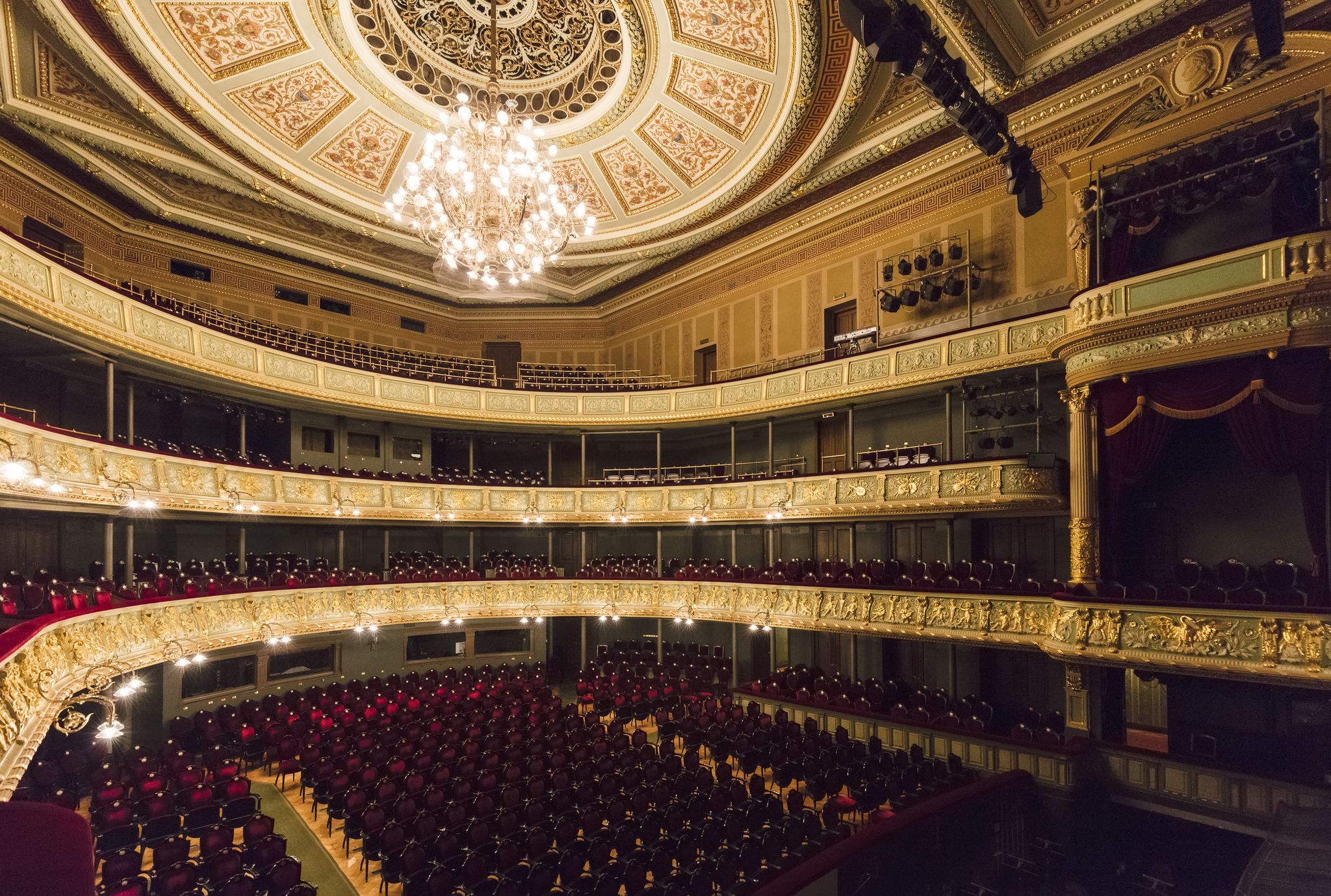 photo of Riga, Latvia - April 30, 2016: Interior of the Latvian national opera house in Riga, Latvia. The national opera house was constructed in 1863 by the st. petersburg architect ludwig bohnstedt.