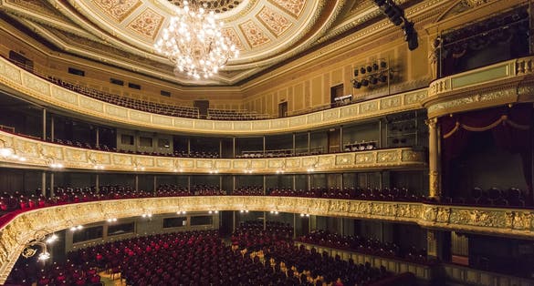 photo of Riga, Latvia - April 30, 2016: Interior of the Latvian national opera house in Riga, Latvia. The national opera house was constructed in 1863 by the st. petersburg architect ludwig bohnstedt.