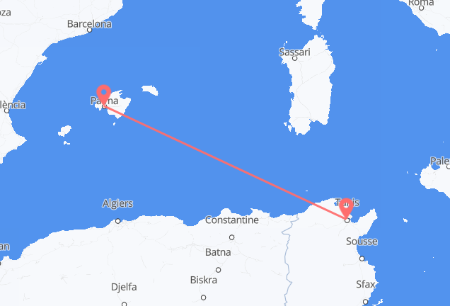 Тунис в Пальму