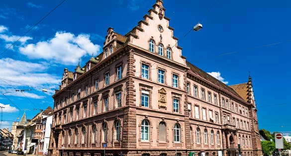 Photo of University Building in Basel, Switzerland in summer.