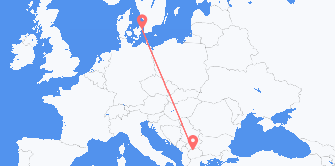 Macédoine du Nord pour Danemark