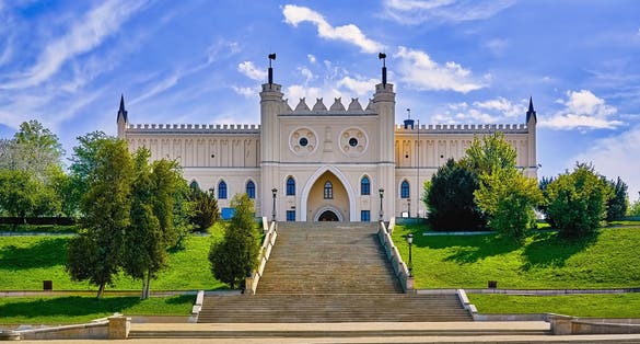 Photo of main entrance gate of the Neo-gothic Part of Lublin Castle, Poland.