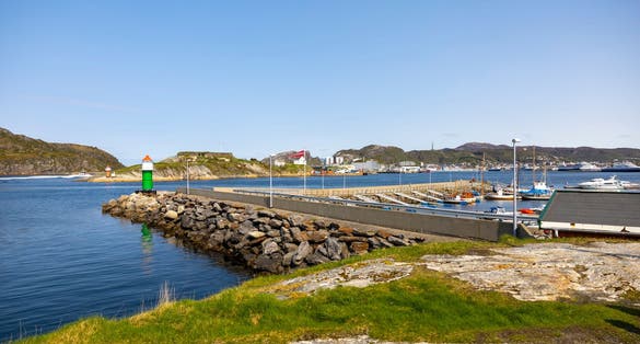 photo of view of Sunny day in Bodø in May.