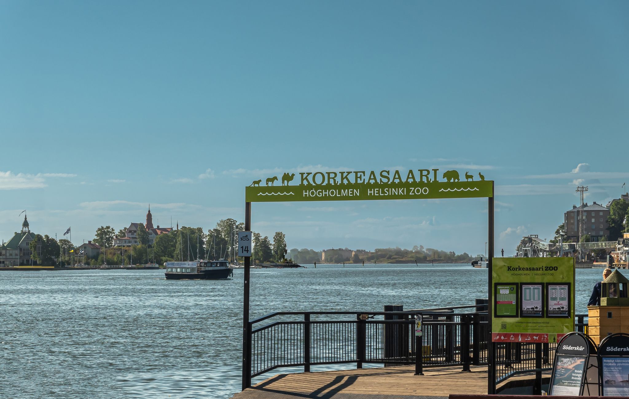 Photo of Korkeasaari Zoo on its own island in the archipelago in front of the port.