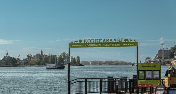 Photo of Korkeasaari Zoo on its own island in the archipelago in front of the port.
