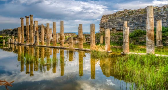 photo of the Temple of Artemis in Magnesia on the Maeander, Turkey.