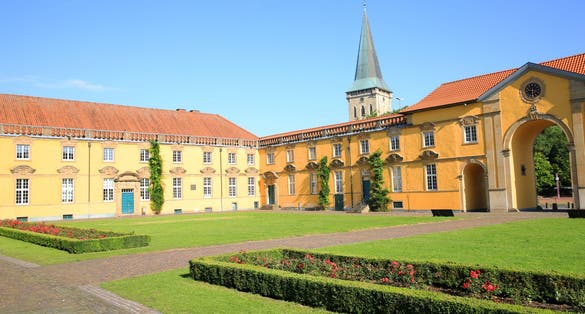 Photo of The historic Castle Osnabrueck in Niedersachsen, Germany, annex and gate, today the municipal university of Osnabrueck, built 17th century.