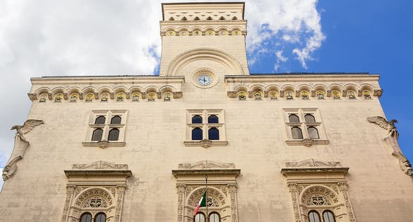 Photo of facade of the building of the Chamber of Commerce of Chieti, Italy.