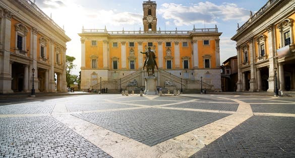photo of Piazza del Campidoglio on Capitoline Hill ,Rome,Italy .
