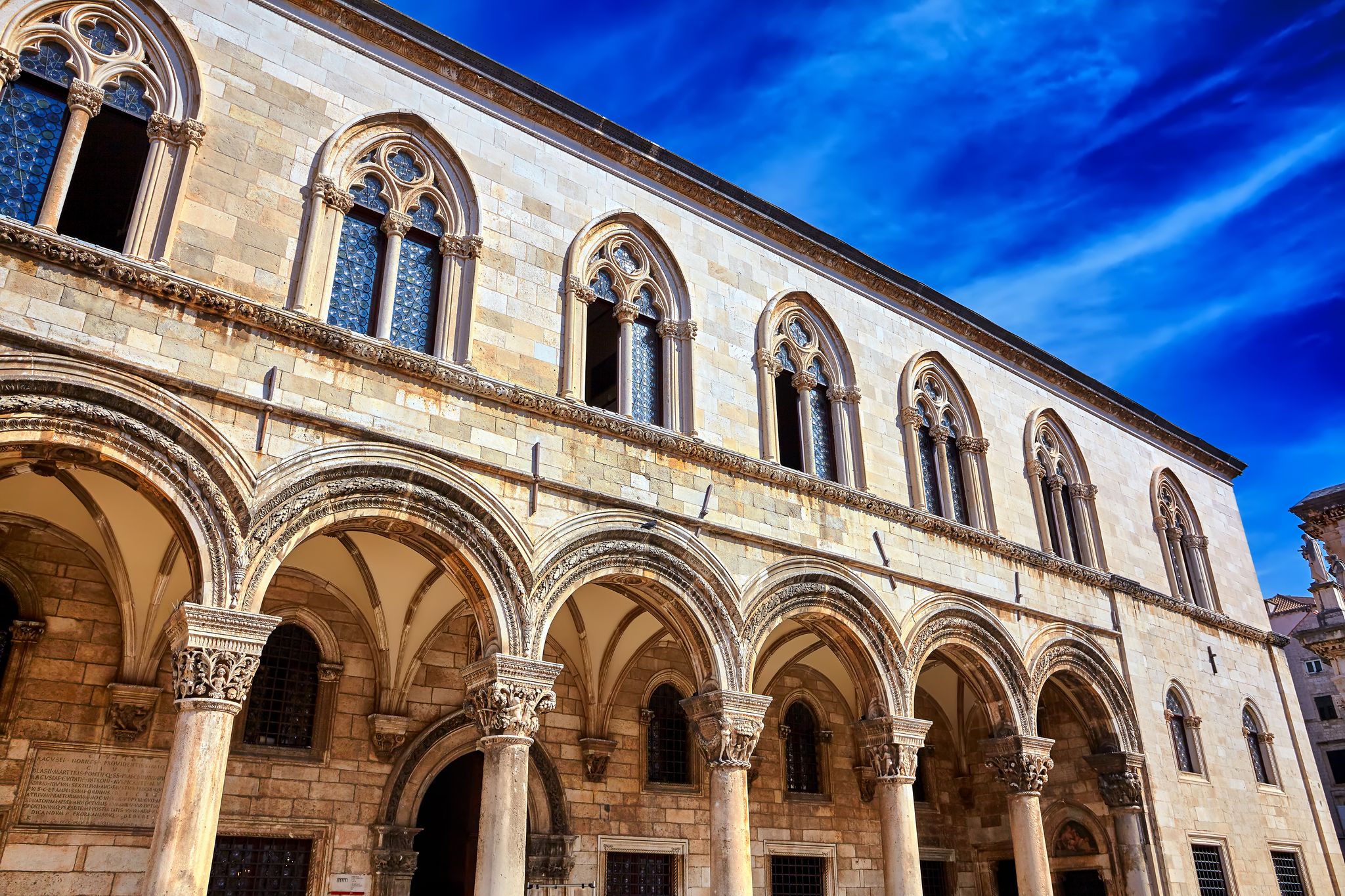 Photo of Rector's palace and blue sky in Dubrovnik, Croatia.