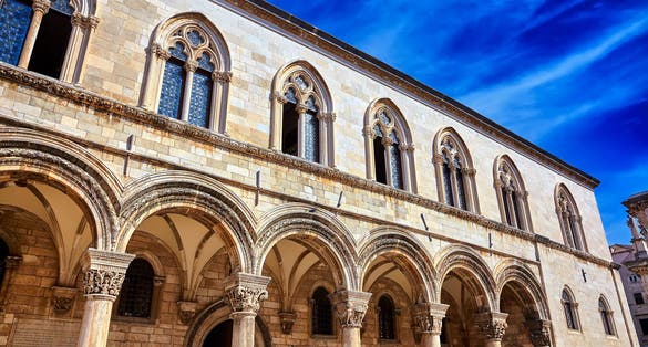 Photo of Rector's palace and blue sky in Dubrovnik, Croatia.