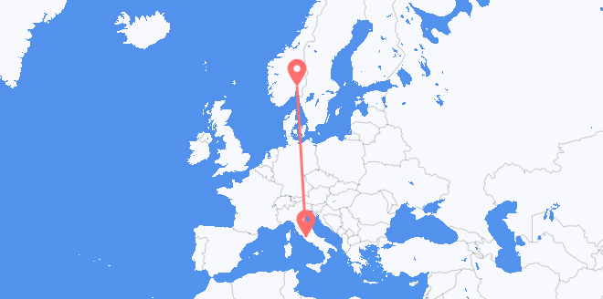 Norway to Italy